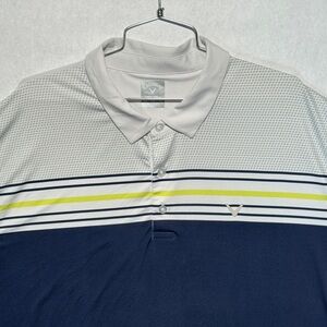 Callaway Opti Dri Golf Polo Shirt Men's 2XL Blue & White Striped